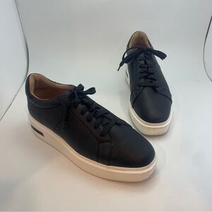 Linea Paolo Platform Sneaker Black Lace Up Comfort Shoes Women’s Size 8.5